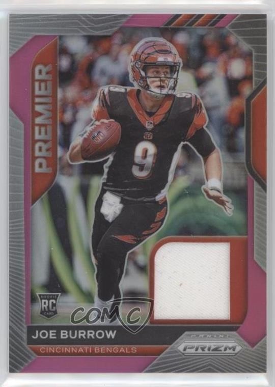 2020 Panini Prizm Premier Jerseys Pink Prizm Joe Burrow #1 Rookie RC