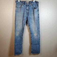 Levis Strauss 31 X 32 Mens Bootcut Jeans Grunge Distressed Worked In Skater