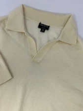 Todd Snyder Mens Sz M 100% Cashmere Montauk Polo Ivory U4
