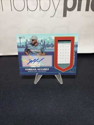 Yordan Alvarez 2023 Topps Update #ASAJP-YA - All Star Stitches Auto Red 3/5