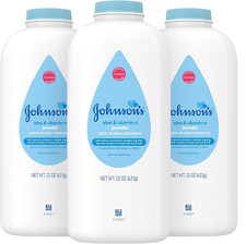 Johnson's Baby Powder with Naturally Derived Cornstarch, Aloe  Vitamin E., Hypo