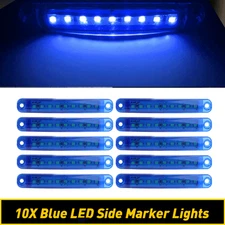 Sealed Side Marker Clearance Lights Bars 12V Blue For Truck Trailer Lorry Bright