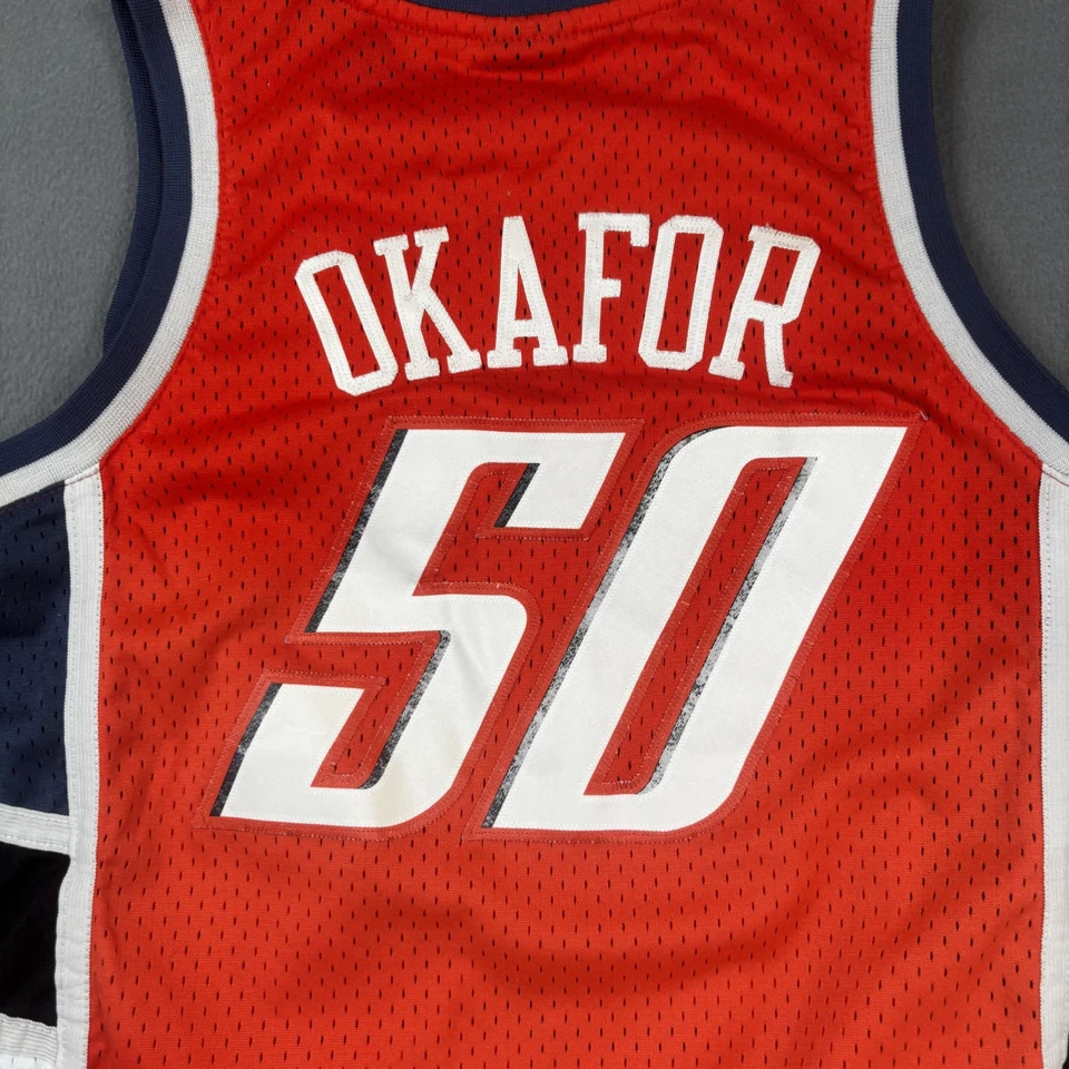 Camiseta De Colección Charlotte Bobcats Juvenil Mediana Roja NBA Baloncesto Okafor 50 Reebok Foto 4 de 4