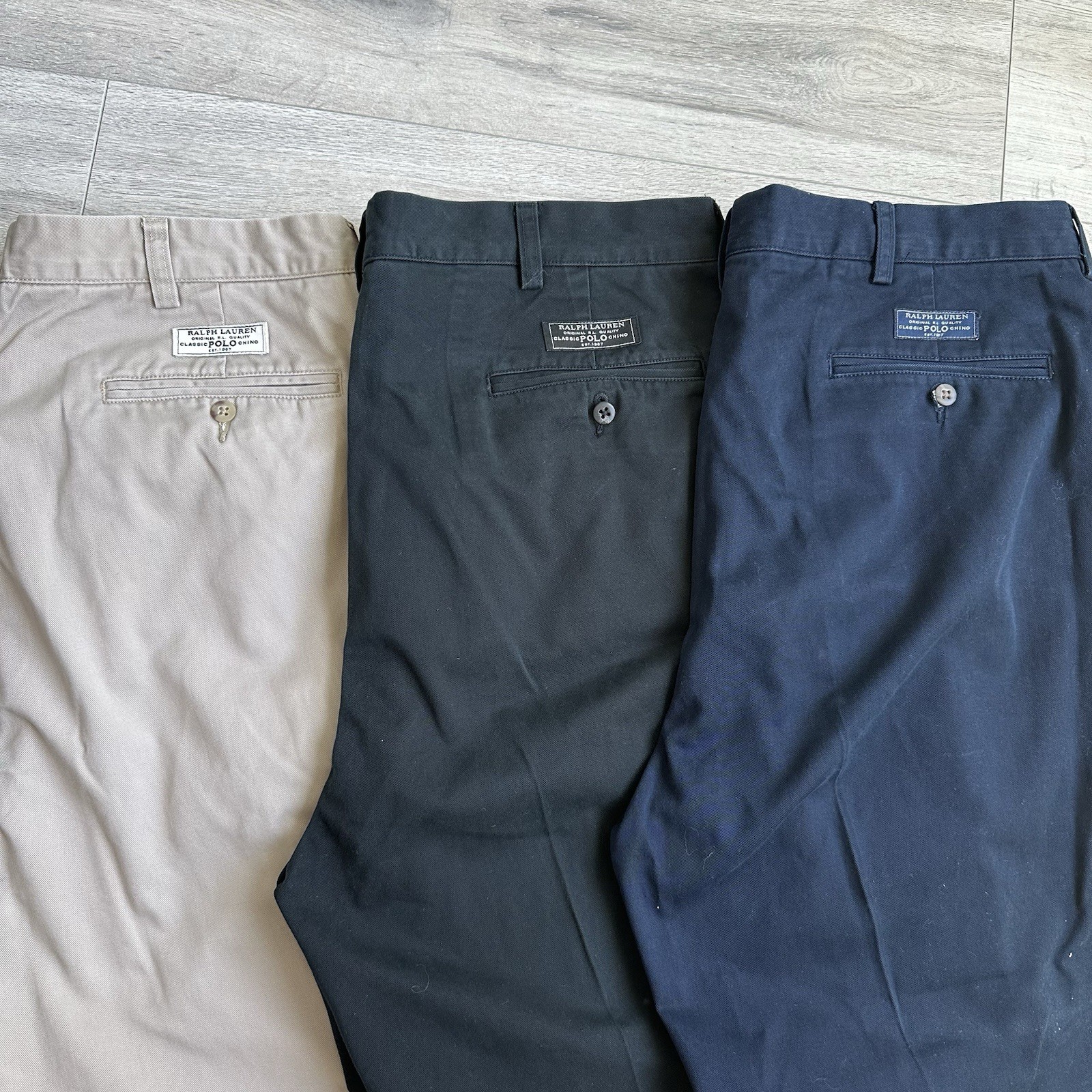 Polo Ralph Lauren Andrew Pant Pleated Lot (3) 38/32 Men Vintage Chino 