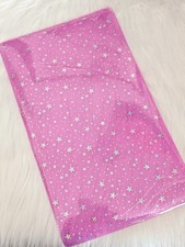 Pink Holographic Sparkle Stars Transparent PVC Vinyl Sheets DIY Crafts 8 x13