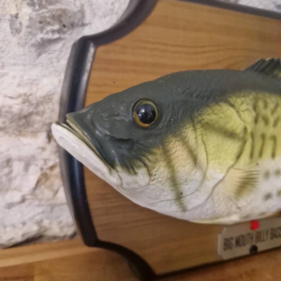 BIG MOUTH BILLY BASS POISSON CHANTANT TBE NON FONCTIONNEL 1999 PECHE DECORATION - Photo 3/4