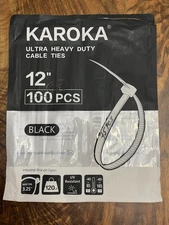 Karoka Ultra Heavy Duty 12” Cable Ties Black 75 Pcs