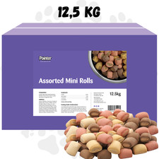12.5KG Pointer Assorted Mini Rolls Dog Treats | Oven Baked - Bulk Box UK