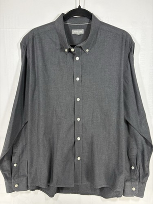 #ad Ash amp; Erie Men’s XL Gray Button Down Shirt 100% Cotton Casual Modern Fit #418 $19.99