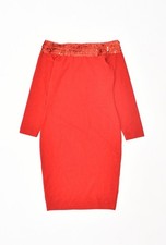 VINTAGE Womens Off Shoulder Dress UK 8 Small Red PV07