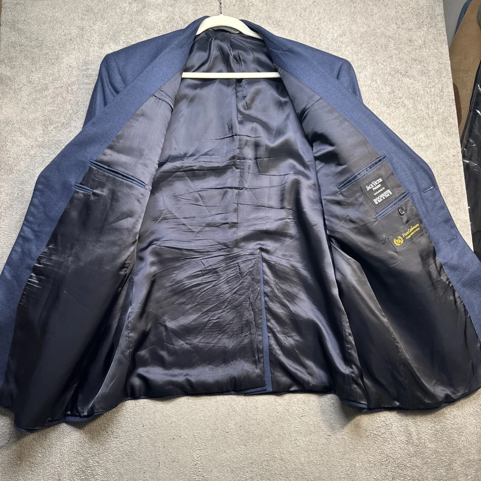 Jack Victor Men’s Blue Cashmere Wool Sport Coat Blazer 48R Classic Tailored - Image 4 of 4