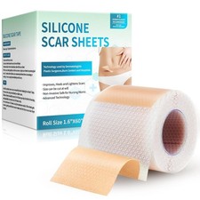 Silicone Scar Sheets 1.6 x 60 Roll-1.5M Scar Tape for Surgical C-Section Keloid