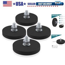 4Pcs Rubber Coated Magnets, 30LBS Bolt on Magnets with M6 Threaded Studs and ...