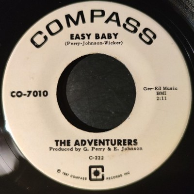The Adventurers - Easy Baby / A Good Girl Is So Hard To Find. 7'' Vinyl 45 VG+