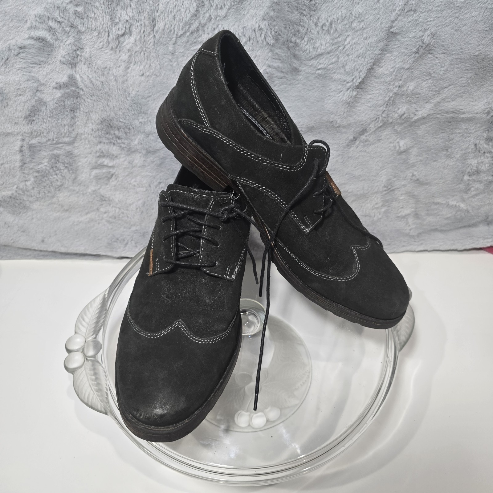 SAOLA Scarpe stringate Clarks nere nabuk formali pelle alare Oxford derby derby uomo 9M