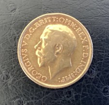 1912 King George V Full Gold Sovereign in capsule