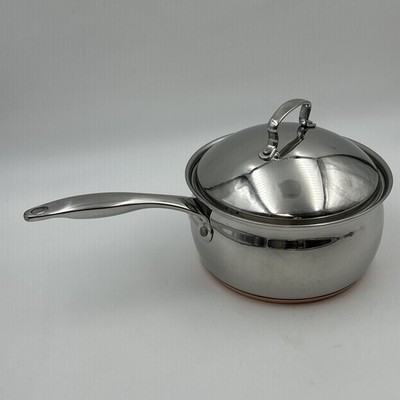 Belgique 3 1/2 Qt Stainless Steel Copper Bottom Domed Vented Lid Sauce Pan