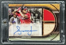 ANDRUW JONES 2025 TOPPS MUSEUM COLL DUAL GU JERSEY BAT AUTO 64/99 BRAVES