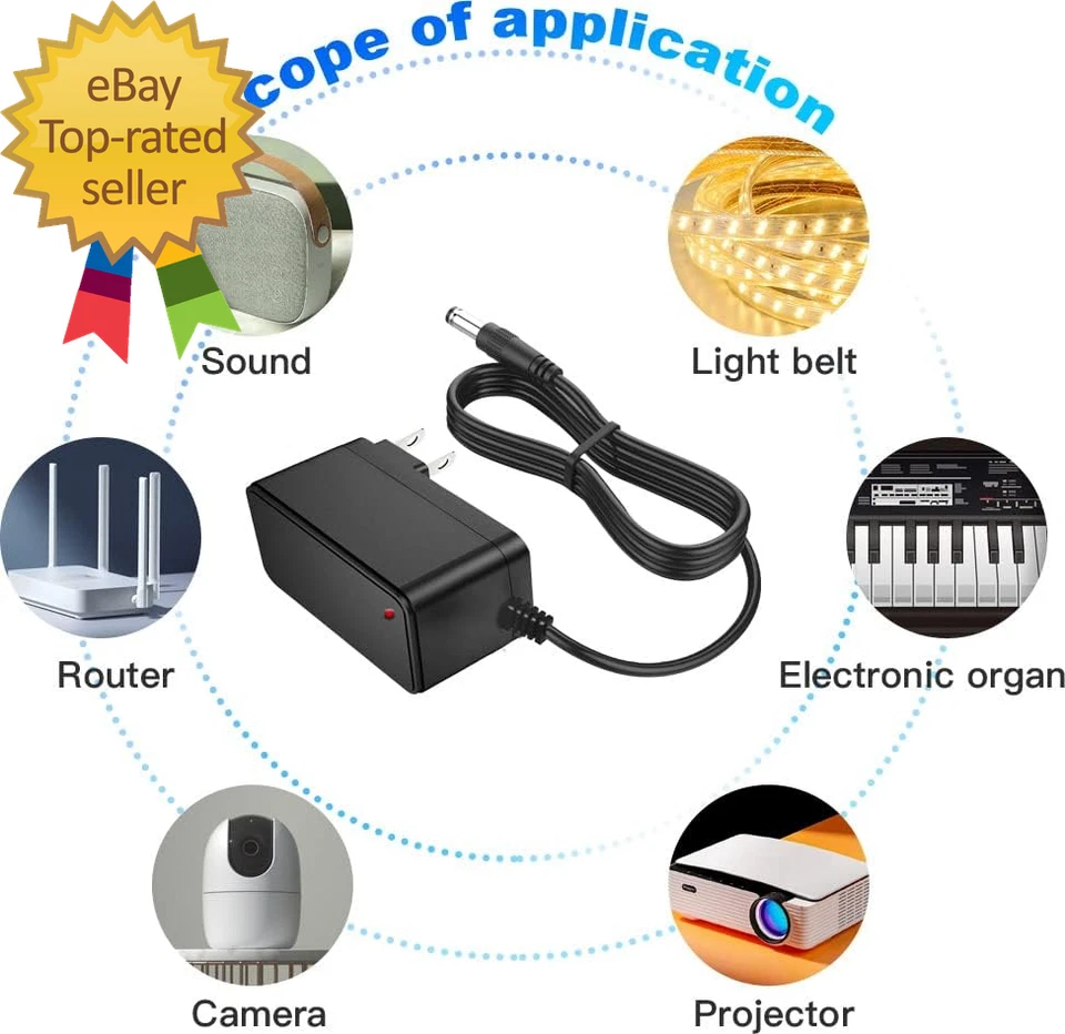 Adaptador de fuente de alimentación 24V 0.5A CC 100-240V CA a CC 24Voltios 500Ma Cable de alimentación Foto 4 de 4