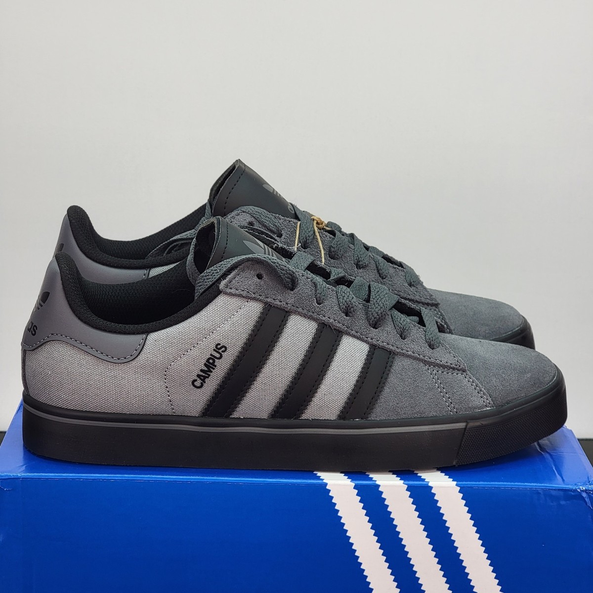 Adidas Campus Vulc Men's Size 10.5 Athletic Shoes Gray Black Casual Sneakers
