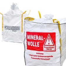 MINERALWOLLE Big Bag für  90x90x110cm TRGS 521 KMF Entsorgung Dämmwolle Glaswoll