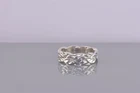 Vintage Sterling Silver 6mm Diamond Cut Notched Solid Cuff Band Ring 925 Sz: 7