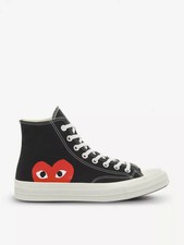 Scarpe da ginnastica CONVERSE donna nere Comme Des Garcons Play UK 7 NUOVE ref 2034