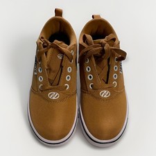 Heelys Pro 20 Skate Kids Athletic Shoes Sz 1 Tan Comfort Lace Up Slip On