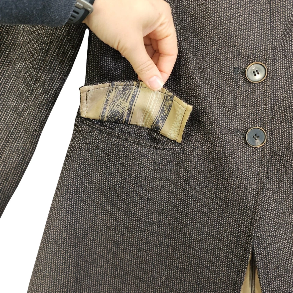 Peruvian Connection 女式婴儿羊驼羊毛西装外套 2 码棕色针织 — 第 4/4 张图片