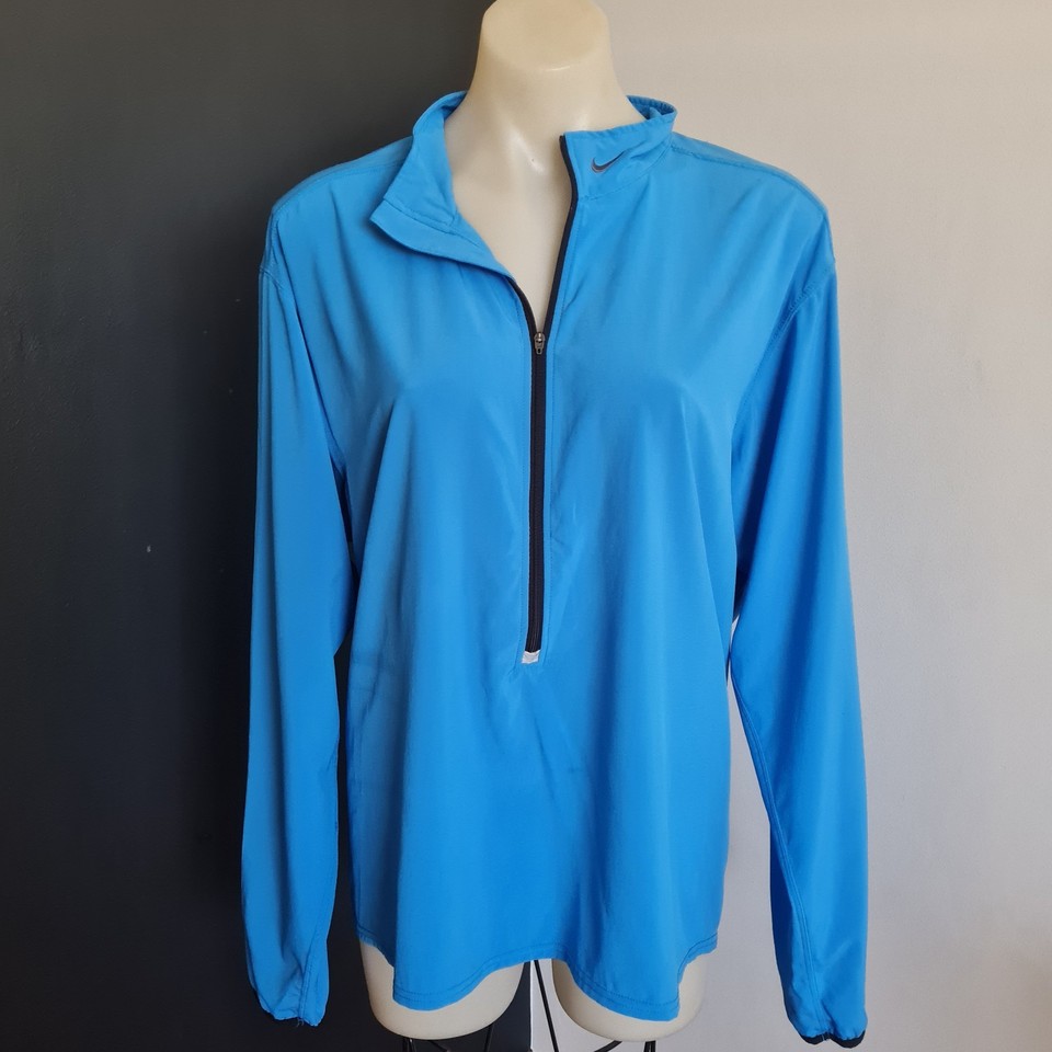 Women's size M 'NIKE' Gorgeous blue long sleeve dri-fit running top - EUC