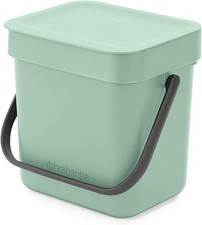 Brabantia Sort & Go Food Waste Bin 3L (Jade Green), Space-Efficient Plastic Rec