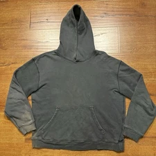 Elwood Core Hoodie Sweater Mens M Black Acid Wash Oversized Pullover Sweatshirt