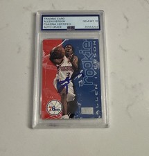 1996-97 Skybox Premium - Rookie Allen Iverson #216 (RC) Autographed Rookie Card. rookie card picture