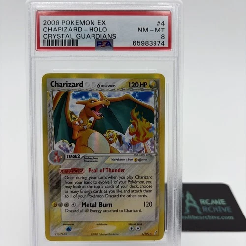 Pokemon Charizard EX Crystal Guardians Delta Species Holo Rare #4 NM-Mint PSA 8!
