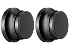Screw Mount Door Stopper 2PC Black Aluminum Wall Protector 1.65x0.9