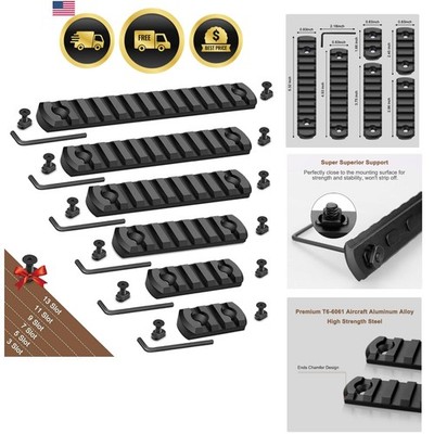 Single Picatinny Aluminum Accessory Rail Set 3 5 7 9 11 13 Slots with 13 T-Nu...
