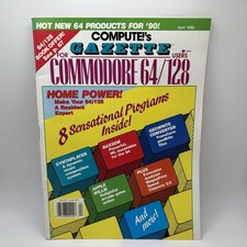 Compute!’s Gazette For Commodore 64/128 Magazine April 1990 w/ Registration Card