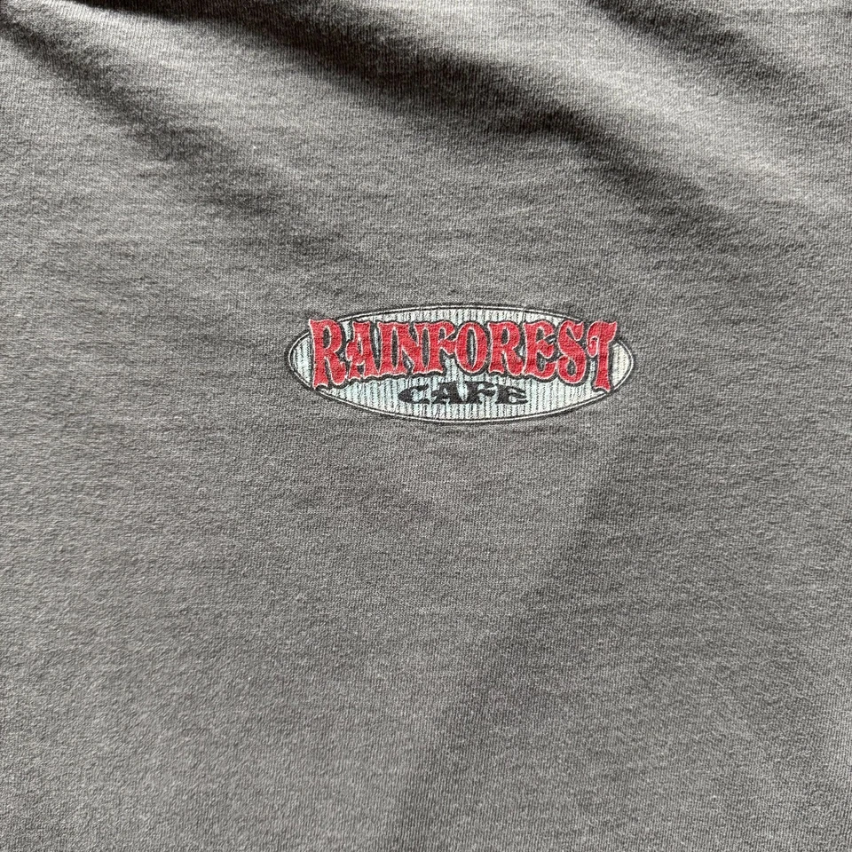 Camiseta Downtown Disney Rainforest Café Gris Vintage, Talla 2XL Foto 3 de 4