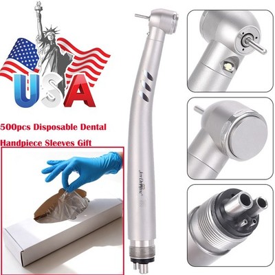 Dental E-Generator LED Fiber Optic High Speed Handpiece+500pc Disposable Sleeves