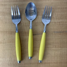 Fiesta Yellow Serving Utensil Set of 3, Two Meat Forks and One Slotted Spoon