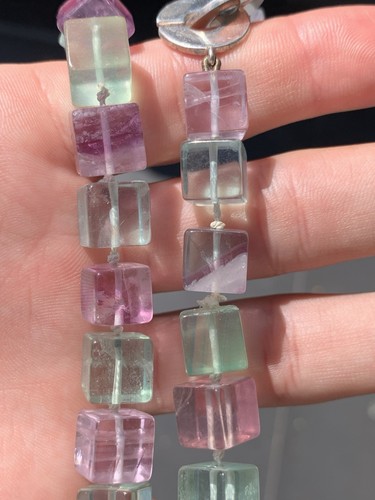 Silver Amethyst Cubist Necklace, 925 Heavy 123g - Picture 3 of 7