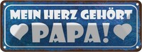 Blechschild 10X27 Cm Mein Herz GehöRt Papa MäNner Frauen Spruch Zitat Deko Gesch