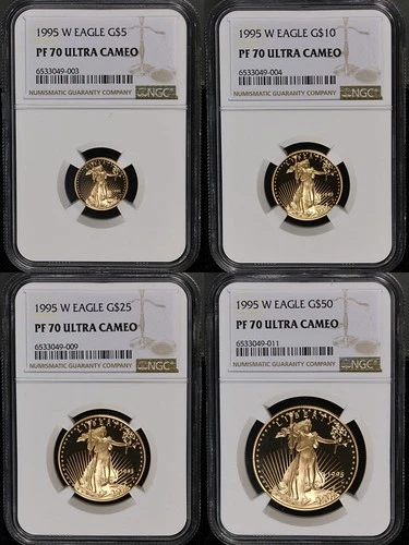 1995-W Gold American Eagle 4 Coin Proof Set NGC PF70 Ultra Cameo Brown Label