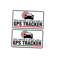 2Pack GPS Tracker Fitted Warning Decal Self Adhesive Safety Sign Sticker for
