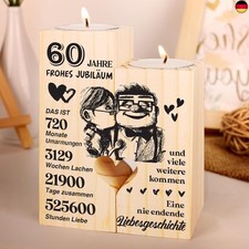 Diamantene Hochzeit Geschenk, Geschenk zum 60 Geburtstag - Kerzenständer