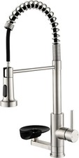 Pull Down Kitchen Faucet with Cup Washer Brushed Nickel  Kitchen Sink Faucet...