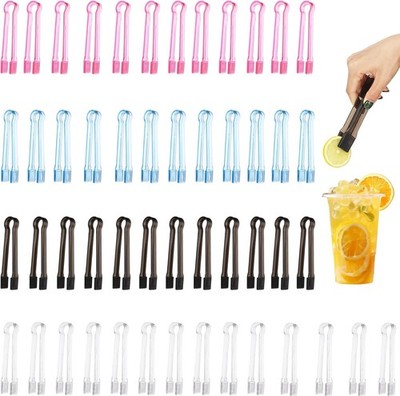 50 PCS Plastic Buffet Serving Tongs, 6.3 in Clear Mini Kitchen Tongs Set