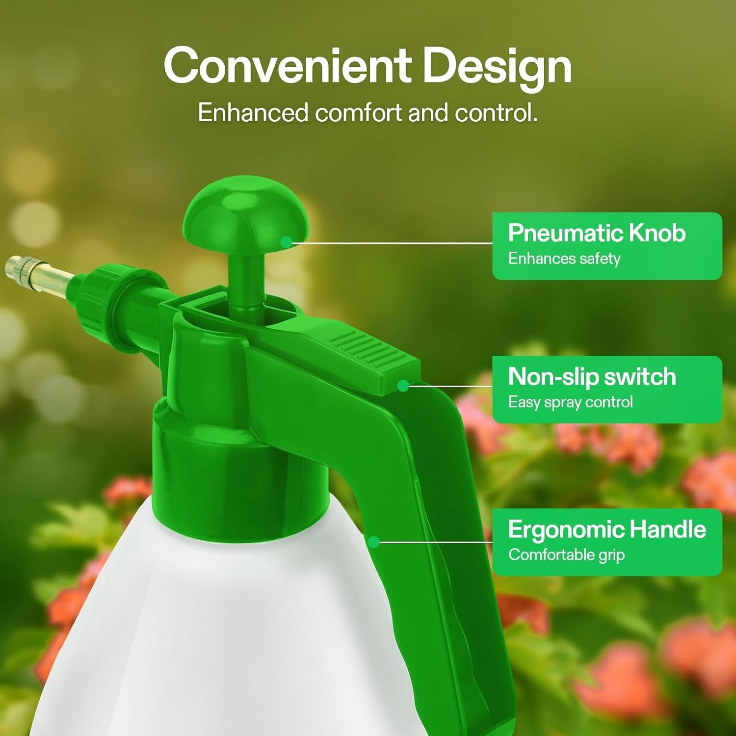  VIVOSUN 0.4 Gal 50oz Handheld Garden Pump Sprayer Pressure Water Spray Bottle