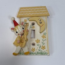VTG Originals by Irmi Painted Wood Nursery Light Switch Cover Plate/ Mouse/Moon