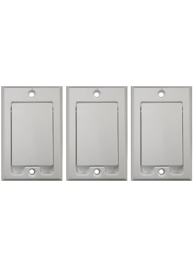 (3) Central Vacuum Square Door Inlet Valve Cover Plate White for Hayden